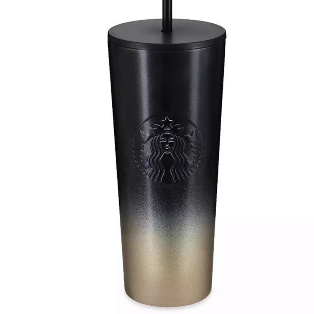 New! Disney 50th Anniversary Black & Gold Luxe Starbucks Tumbler -Ready to Ship!